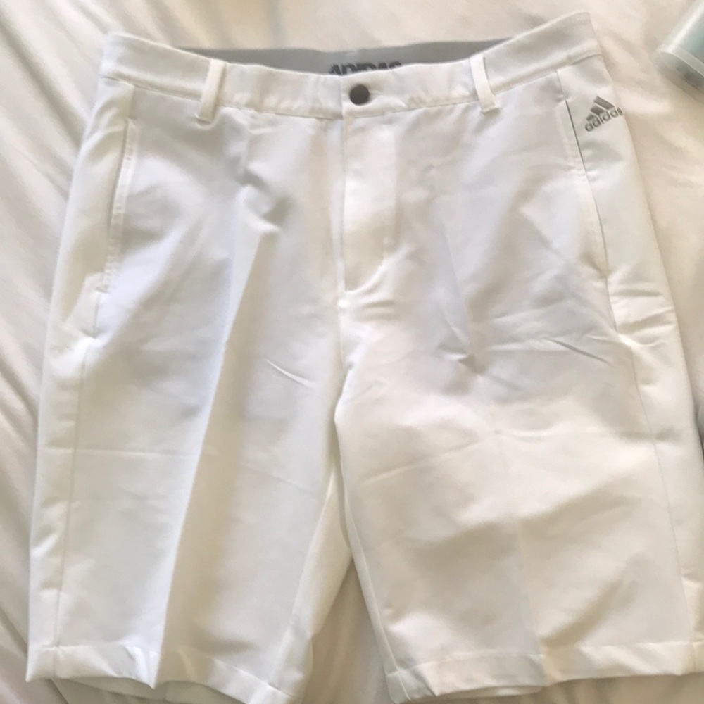 Adidas white mens golf shorts